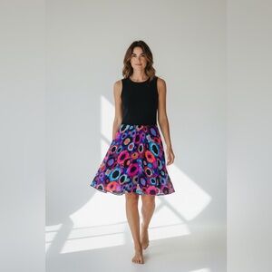 Alice & Trixie Retro Flower Sheath Dress Black Size Medium